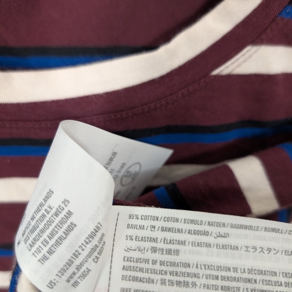 Abercrombie & Fitch Cotton Blend Stripe Cropped Tee Shirt - Picture 6 of 6